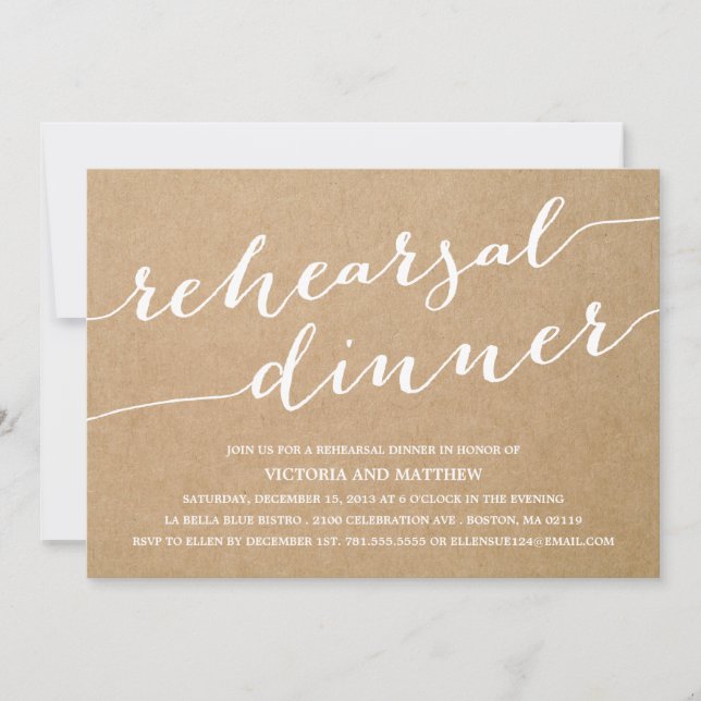 MODERN CALLIGRAPHY | REHEARSAL DINNER INVITATION (Front)