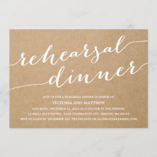 MODERN CALLIGRAPHY   REHEARSAL DINNER INVITATION