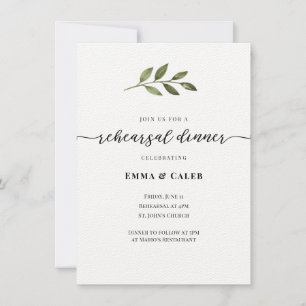 Modern Calligraphy Rehearsal Dinner invitation