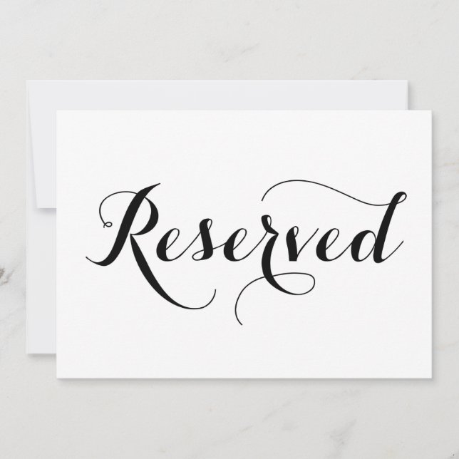 Modern Calligraphy | Reserved Wedding Sign Card (Front)