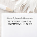 Modern Calligraphy Return Label Address<br><div class="desc">Simple and elegant design with a modern touch family return address label. It features your family name in beautiful calligraphy lettering along with your address in modern typography. Personalise by using the fields provided or use the "Customise Further" function to adjust fonts, sizes and, spacing. If you need any help...</div>