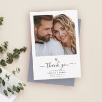 Modern Calligraphy Rose Gold Heart Wedding Photo T