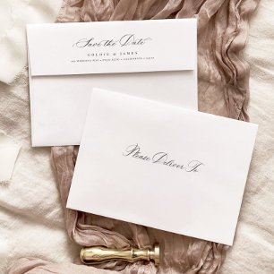 Modern Calligraphy Save the Date Mailing Envelope
