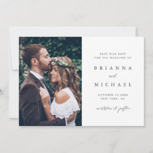 Modern Calligraphy Save the Date Photo Card