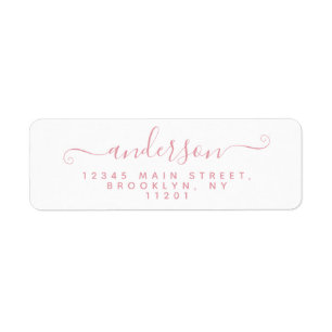 Modern Calligraphy Script Blush Pink Last Name