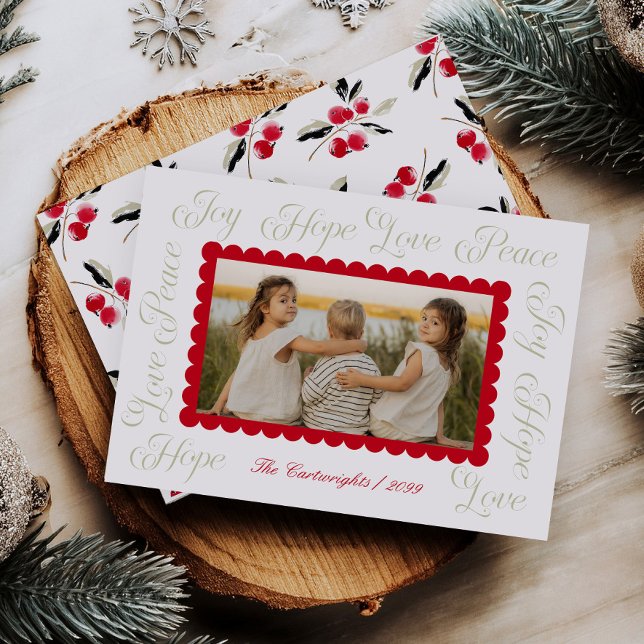 Modern Calligraphy Script Christmas Photo Card (Creator Uploaded)