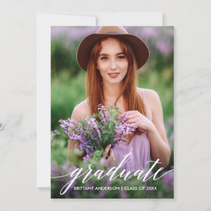 Modern Calligraphy Script Graduate Photo Announcement