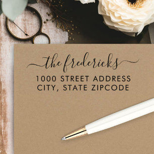 Modern Calligraphy Script Last Name Return Address Self-inking Stamp