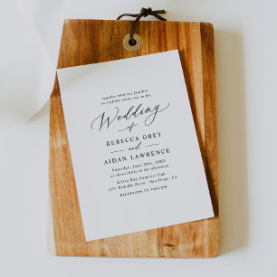 Modern Calligraphy Script Minimalistic Wedding Invitation