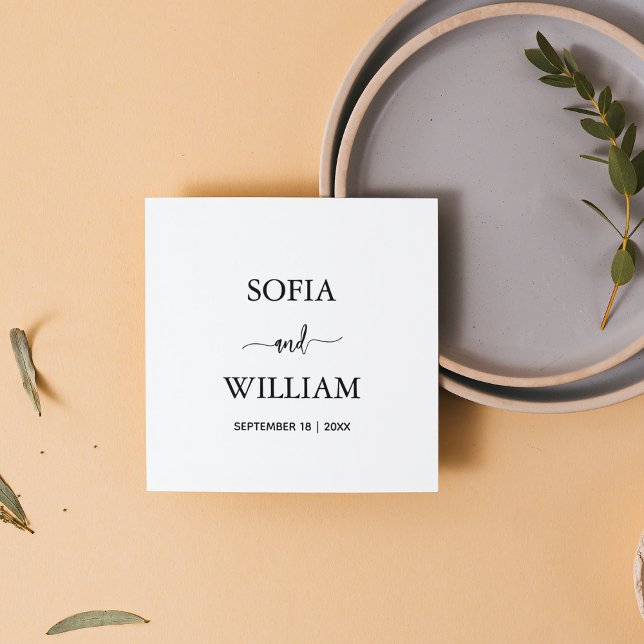 Modern calligraphy Script Monogram wedding Napkin (Creator Uploaded)