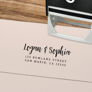 Modern Calligraphy Script Name Return Address Self-inking Stamp