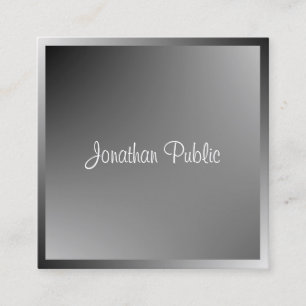 Modern Calligraphy Script Name Template Elegant Square Business Card