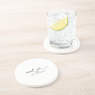 Modern Calligraphy Script Personalised Coaster