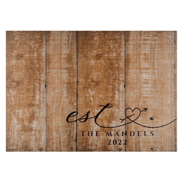 Modern Calligraphy Script Personalised Cutting Board (Front)
