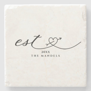 Modern Calligraphy Script Personalised Stone Coaster