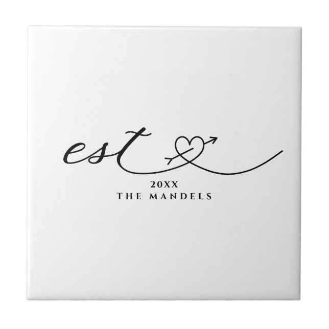Modern Calligraphy Script Personalised  Tile (Front)