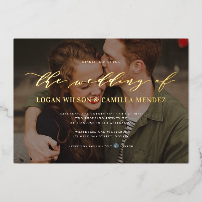 Modern Calligraphy Script Photo Wedding REAL (Front)