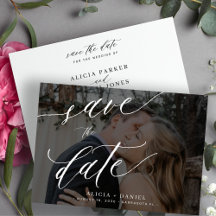 Modern calligraphy script photo wedding 