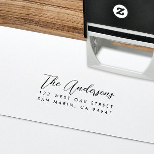 Modern Calligraphy Script Return Address Self-inking Stamp