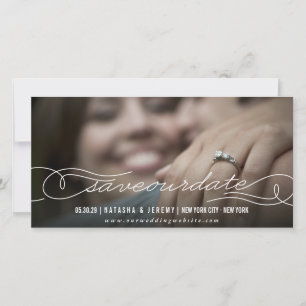 Modern Calligraphy Script Save The Date Photo Card
