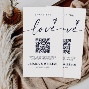 Modern Calligraphy Script Share the love QR Code Enclosure Card