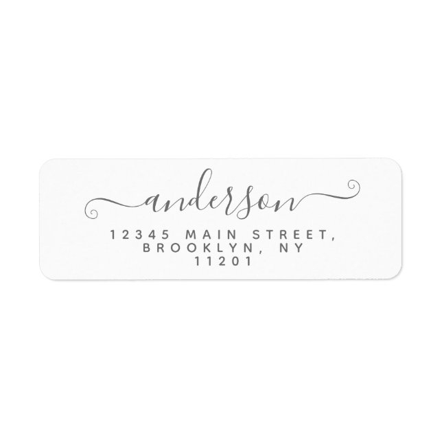 Modern Calligraphy Script Silver Grey Last Name (Front)