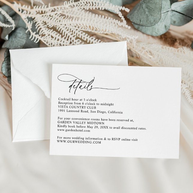 Modern Calligraphy Script Simple Wedding Enclosure Card (Creator Uploaded)