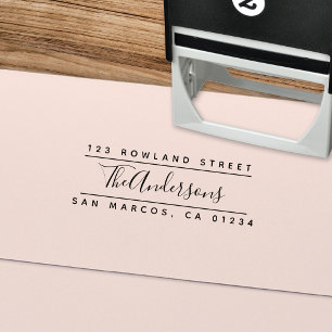 Modern Calligraphy Script Split Return Address Self-inking Stamp