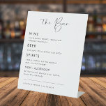 Modern Calligraphy Script Wedding Bar Drink Menu Pedestal Sign<br><div class="desc">This elegant drink sign would make a great addition to your wedding supplies! Easily change the text by clicking on the "personalise" option.</div>