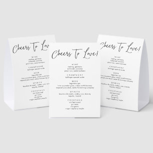 Modern Calligraphy Script Wedding Drinks Menu