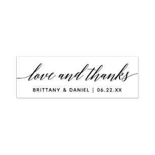 Modern Calligraphy Script Wedding Love and Thanks Self-inking Stamp