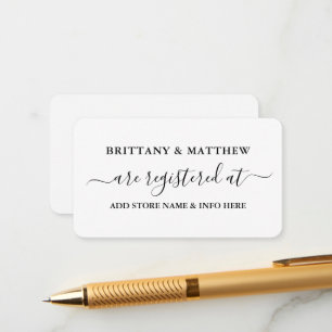 Modern Calligraphy Script Wedding Registry Enclosure Card
