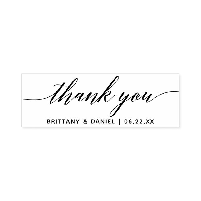 Modern Calligraphy Script Wedding Thank You Self-inking Stamp (Design)