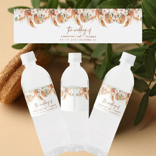 modern calligraphy script Wedding Water Bottle Label