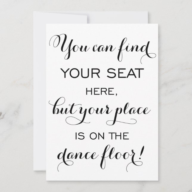 Modern Calligraphy | Seat Plan Wedding Sign Card (Front)