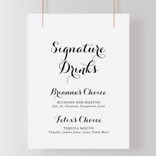 Modern Calligraphy Signature Drinks Sign (Creator Uploaded)