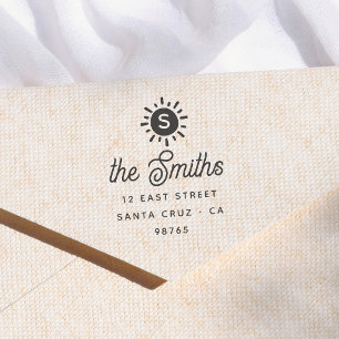 Modern Calligraphy Sun Return Address Self-inking Stamp