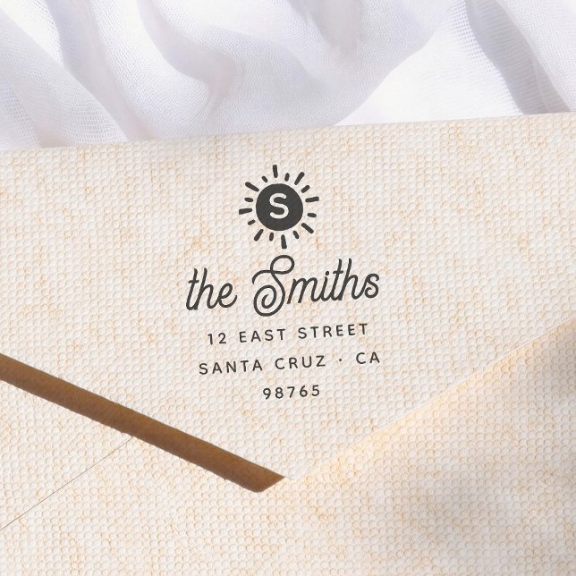 Modern Calligraphy Sun Return Address Self-inking Stamp (Creator Uploaded)