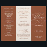 Modern Calligraphy Terracotta Boho Wedding Program<br><div class="desc">A timeless terracotta dessert theme  and elegant wedding program card featuring refined calligraphy script on a classic background,  perfect for a formal and sophisticated wedding celebration. For customisation or additional products featuring this design,  please feel free to contact me.</div>
