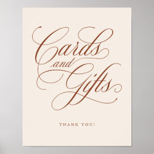Modern calligraphy terracotta cards and gifts Sign