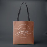 Modern calligraphy terracotta Mother of the Bride Tote Bag<br><div class="desc">A timeless and elegant mother of the bride gift tote bag featuring refined calligraphy script on a classic background,  perfect for a formal and sophisticated wedding celebration. For customisation or additional products featuring this design,  please feel free to contact me.</div>