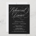 Modern calligraphy timeless Black Rehearsal Dinner