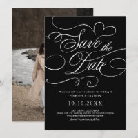 Modern calligraphy timeless Black white wedding
