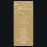 Modern calligraphy timeless gold and white wedding programme<br><div class="desc">A timeless and elegant wedding program featuring refined calligraphy script on a classic background,  perfect for a formal and sophisticated wedding celebration. For customisation or additional products featuring this design,  please feel free to contact me.</div>