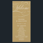 Modern calligraphy timeless gold and white wedding programme<br><div class="desc">A timeless and elegant wedding program featuring refined calligraphy script on a classic background,  perfect for a formal and sophisticated wedding celebration. For customisation or additional products featuring this design,  please feel free to contact me.</div>