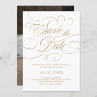 Modern calligraphy timeless gold and white wedding