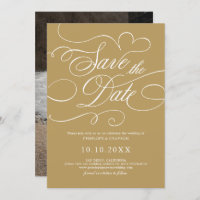 Modern calligraphy timeless gold and white wedding