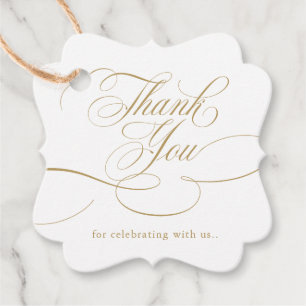 Modern calligraphy timeless gold Thank you Favour Tags