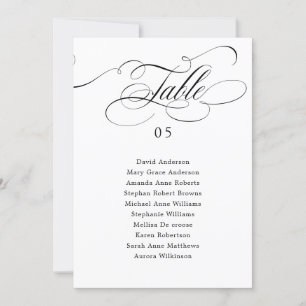 Modern calligraphy timeless Seating Chart Card