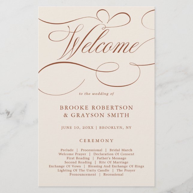 Modern Calligraphy Timeless Terracotta  Program (Front)